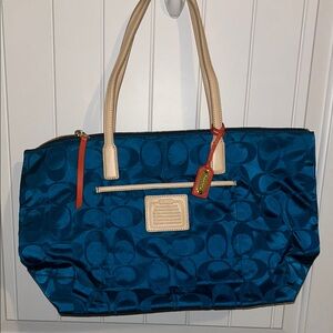 Coach Blue Tote Bag